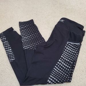 Athleta reflective black and grey run tights